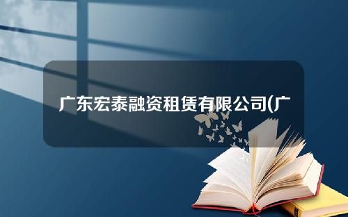 广东宏泰融资租赁有限公司(广东宏泰融资租赁有限公司怎么样)