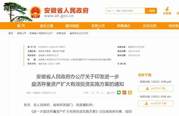 安徽省政府同意，重要实施方案印发（全文）