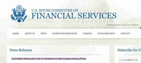 突发：国会要求FB立即停止数字货币/钱包项目